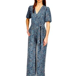 Michael Kors Women’s petite paisley wrapped jumpsuit
